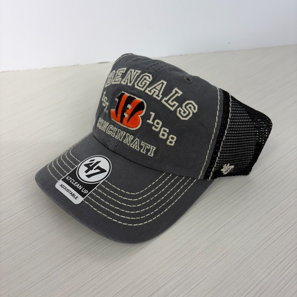 CINCINNATI BENGALS '47 Brand Throwback Clean Up Adjustable Hat New EST 1968 - Picture 2 of 5